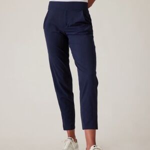 Athleta Brooklyn Ankle Pants Navy Blue 4 Pull On Pockets Stretch Lightweight
